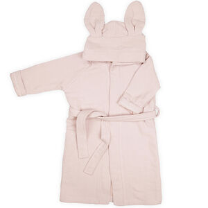 Badjas met oortjes gewafeld badstof - Vintage Pink - 2/4 jaar 