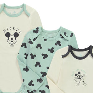 Set van 3 lange mouwen bodies Mickey Disney voor babyjongens met verschillende openingen naar leeftijd 
