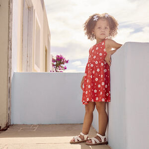 Zonder mouwen jurk met fantasieprint voor babymeisjes 