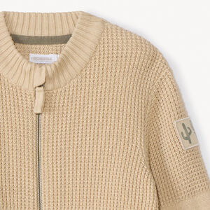 Gilet zippé en tricot fantaisie uni garçon 