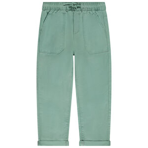 Effen broek van stof voor jongens 