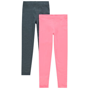 Lot de 2 leggings uni à logo printé 
