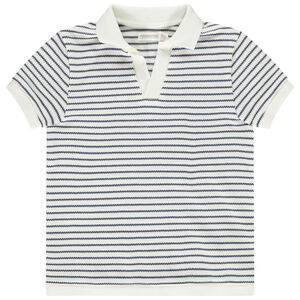 Korte mouwen polo met V-hals en strepen voor jongen 
