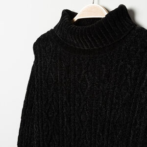 Zwarte zwangerschapsjurk in chenille tricot 