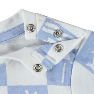 T-shirt met korte mouwen in fantasie ruitpatroon voor babyjongen 