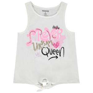Effen tanktop met fantasieprint met pailletten en glitter voor meisjes 
