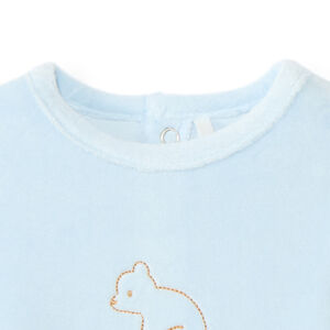 Pyjama van fluweel met geborduurd dier voor babyjongen 