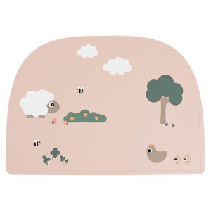 Set de table en silicone Tiny Farm Rose 