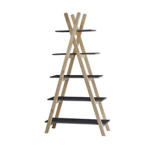 Tipi-rek met 5 planken Zwart 