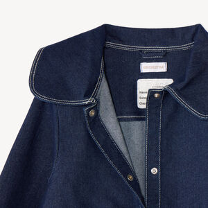 Veste en jean fille avec col claudine 