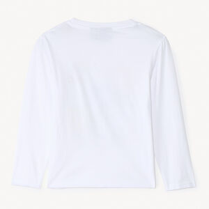 T-shirt met lange mouwen, effen wit, met grote Naruto-print voor jongens 