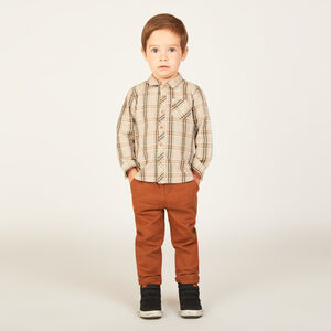 Twee-delige set met een geblokt shirt voor babyjongen 