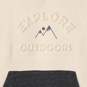 Sweatshirt met kap in fleece, colourblock effect voor jongens 