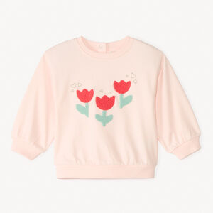 Sweat en molleton motif fantaisie en bouclette pour bébé fille 