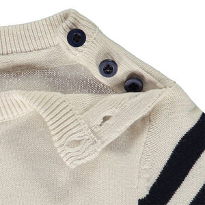 Pull à manches rayées et print voilier pour bébé garçon 