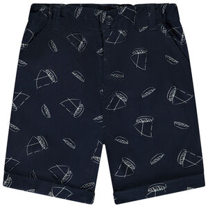 Bermuda en toile imprimé voiliers pour garçon 