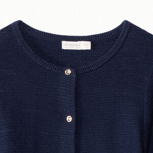 Vest met lange mouwen in effen gebreide stof voor meisjes 