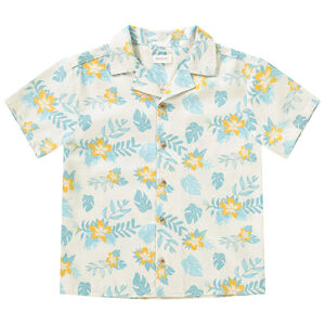 Korte mouwen overhemd met bladerenprint voor jongen 