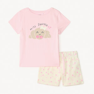 Set van tweedelige korte pyjama voor meisjes met ontbijtthema. 