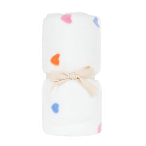 Couverture en sherpa Coeurs Multico  - 80x110 cm 