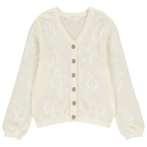 Vest in ajour met bloemen voor meisjes 