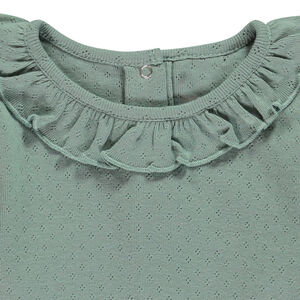 Lange mouwen T-shirt in Pointelle mesh voor baby meisjes 