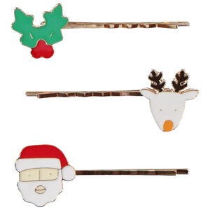 Lot de 3 barrettes plates Noël pour fille 