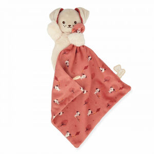 Doudou chien avec carré Brique 