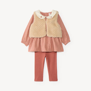 3-delig meisjes babyset gilet + tuniek + legging 