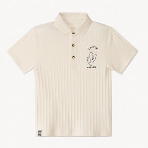 Poloshirt met korte mouwen, cactus borduursel, voor jongens 