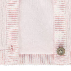 Gilet manches longues uni en tricot doublé pour bébé fille  