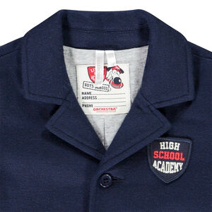 Veste de tailleur en coton piqué avec badge brodé pour bébé garçon 
