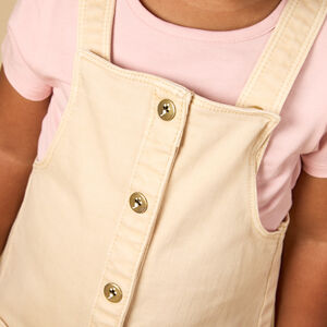 Overgooier jurk met fantasieknoppen en zakken voor meisjes 