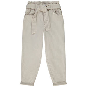 Paperbag broek in ribfluweel voor meisjes 