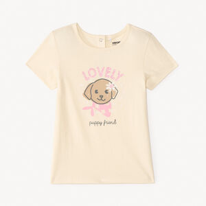 T-shirt manches courtes print pailleté fantaisie pour bébé fille 