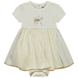 Robe body de cérémonie à tulle pailleté Licorne pour bébé fille 