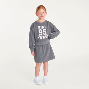 Sweater jurk met lange mouwen voor meisjes, 2-in-1 effect 