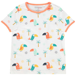 Korte mouwen T-shirt met toucans en palmen voor baby jongen 