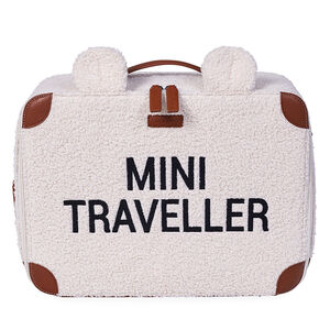 Valise Mini Traveller Teddy Ecru 