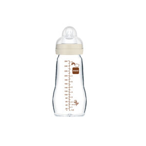 Biberon en verre moyen 0/6 mois 260 ml - Débit 2 