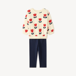 Jogging set met tulpenpatroon voor meisjes baby 