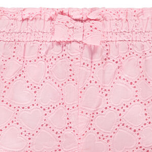 Short uni en broderie anglaise et nœud fantaisie pour bébé fille 