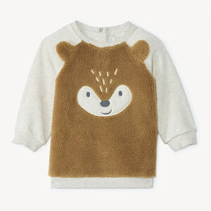 Speelse sweat met twee verschillende stoffen voor babyjongens 