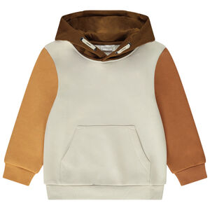 Fleece hoodie met colour block effect voor jongens 