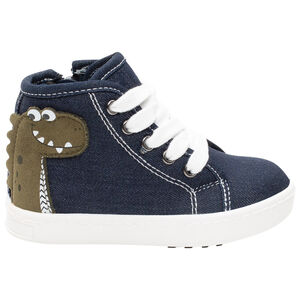 Bottillons en jean à dinosaure patché 