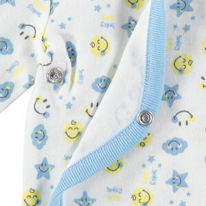 Lot de 2 bodies manches longues en coton Smiley Baby pour bébé garçon 