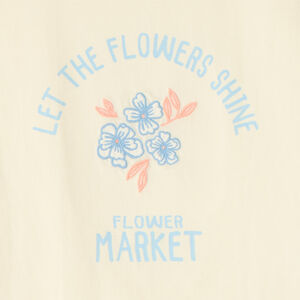 T-shirt met korte mouwen en geborduurde bloemen voor meisjes 