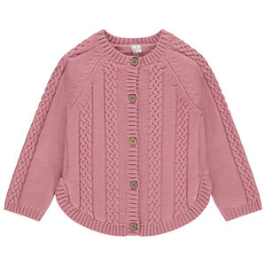 Gilet en tricot torsadé fantaisie forme poncho pour bébé fille 