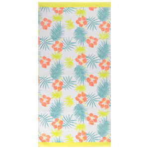 Serviette de plage en éponge imprimé fleurs d'hibiscus 