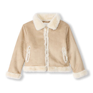 Veste en suédine contrecollée fausse fourrure pour fille 